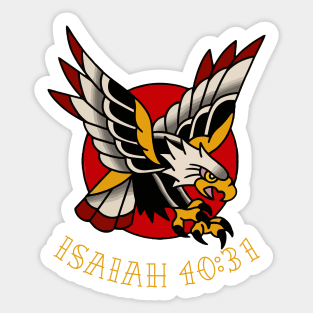 Isaiah 40:31 Eagle Traditional Christian Tattoo Flash Sticker